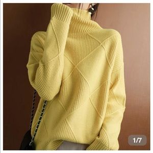 Yellow High neck sweater
